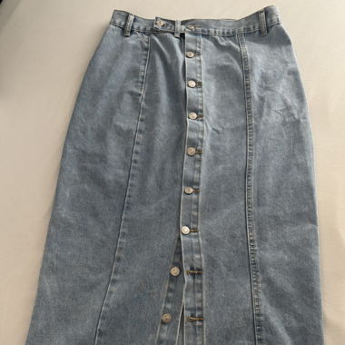 Denim Skirt with Buttons, Size M/L