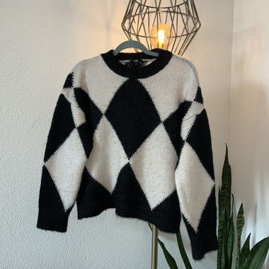 Maglione nero e bianco