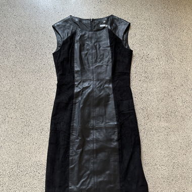 Black Leather-Look Dress