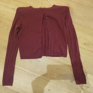 Cardigan en maille bordeaux