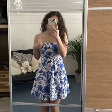 H&M Strapless Floral Dress
