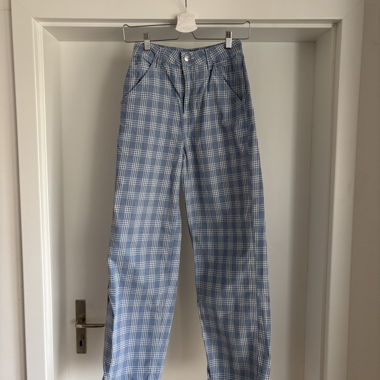 Jean baggy à carreaux