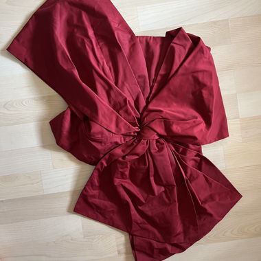 Burgundy Satin Wrap Top