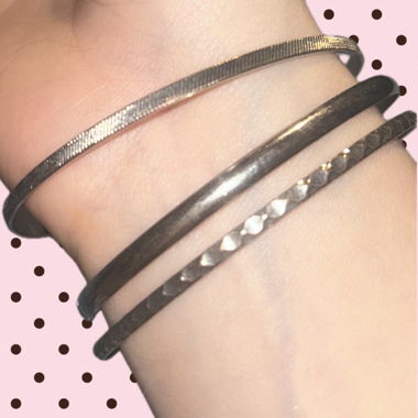 Silbernes rundes Bangles-Set (3)