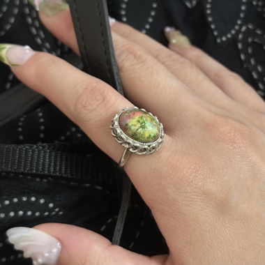 japanese vintage: grüner Marmor-Ring