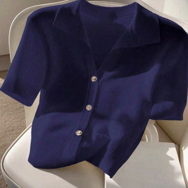 Camicia a maniche corte blu scuro