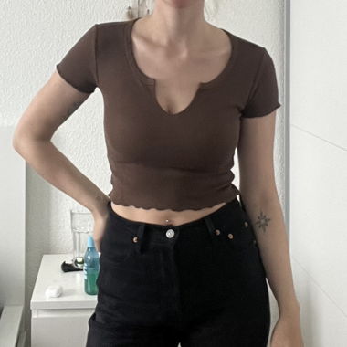 Crop Top braun