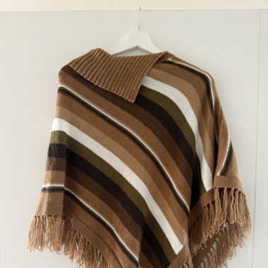Poncho aus Südamerika, gestreift, One size