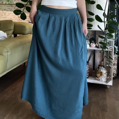Vintage giapponese: maxi gonna verde petrolio scuro