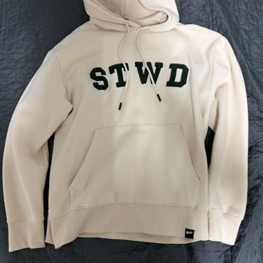 Sweat à capuche beige avec imprimé STWD