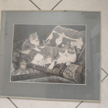 Cadre avec dessin de chats
