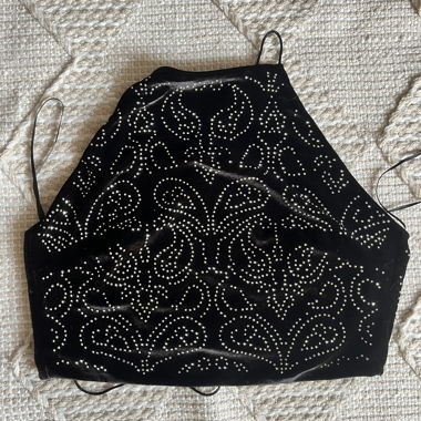 Stradivarius Black Lace-Up Top
