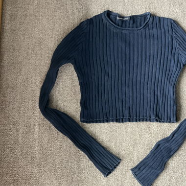 brandy navy blue crop top 
