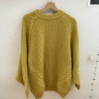 Pull oversize en maille jaune