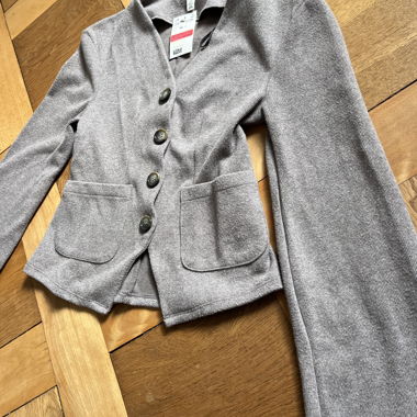 Grey button blouse 