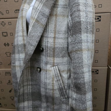 (016) Manteau court H&M - 40 - look à carreaux