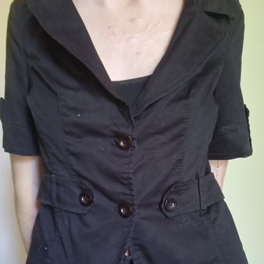 Black Short-Sleeve Blazer