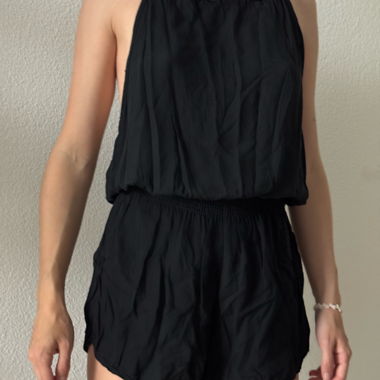 Schwarzer leichter Playsuit