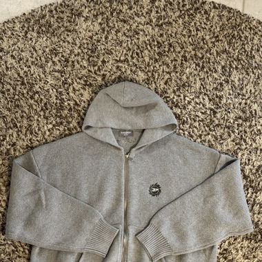 BROKEN PLANET, ZIP UP GREY KNIT