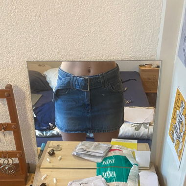 Denim Skirt with Belt