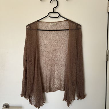 Brown lacy knit cardigan
