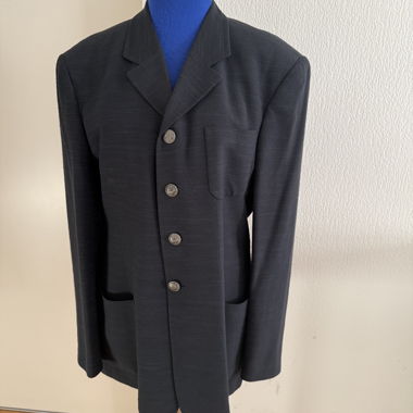Veste blazer noire à boutons métalliques