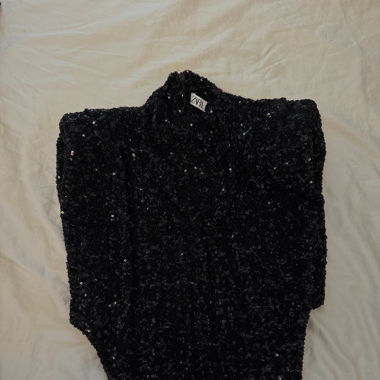 Zara schwarzes Paillettenkleid