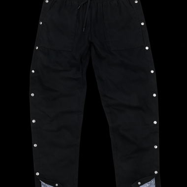 Pantaloni neri con bottoni a pressione