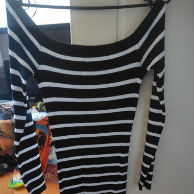 Robe rayée manches longues 