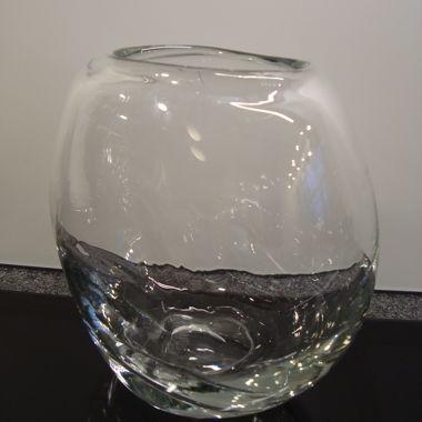 Vaso in vetro rotondo a pareti spesse, alto 20 cm, 2,5 kg