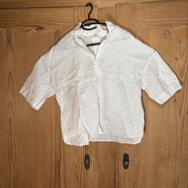 Blouse à manches courtes en lin