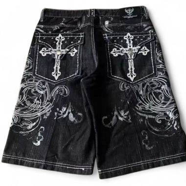 Y2k Urban Coulture Black Baggy Jorts