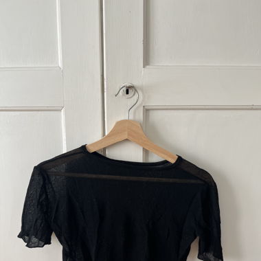Short semi-transparent top