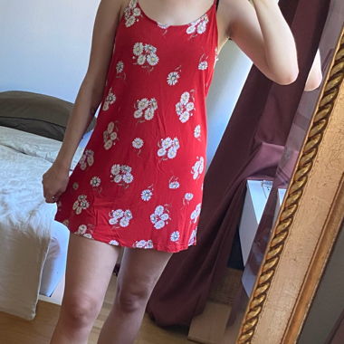 Vestito rosso a fiori