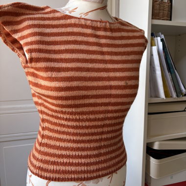 Striped Knit Sleeveless Top