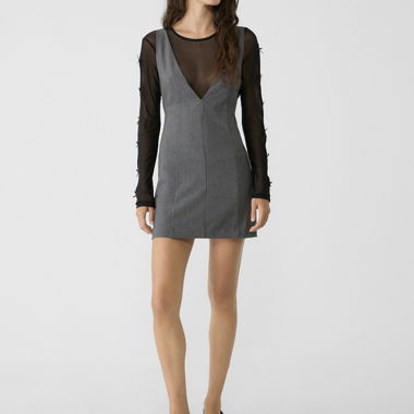 Robe courte encolure V