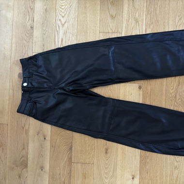 Black Faux Leather Pants - Size XS
