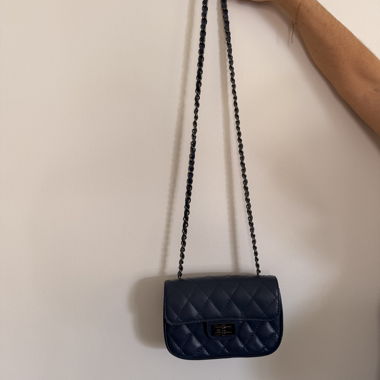 Borsa a tracolla trapuntata blu