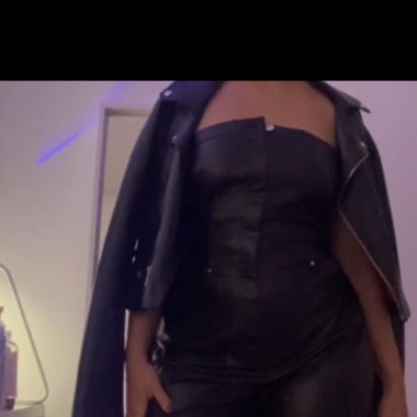 Black Backless Jumpsuit Faux Leather Effect Fed 