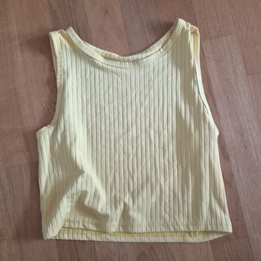 Yellow Ribbed Tank Top