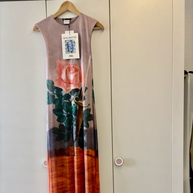 ZARA Sleeveless Maxi Dress with a round neckline