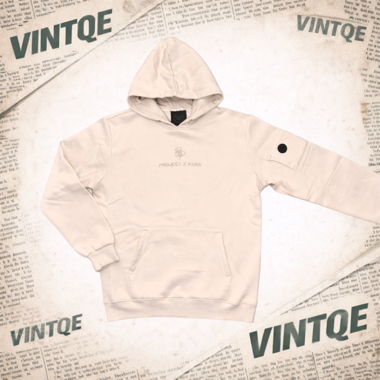 Hoodie Project X Paris crema con logo ricamato