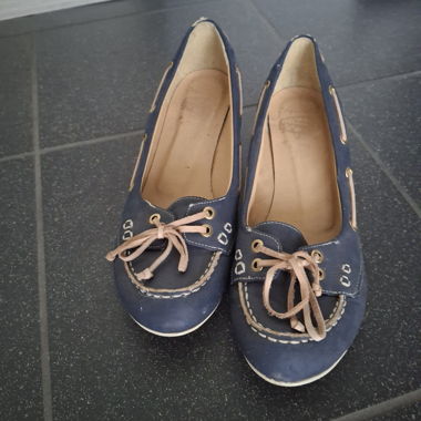Mocassini blu da donna