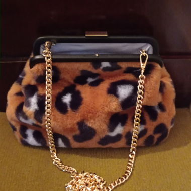 Animal-Print Kunstfell Schultertasche
