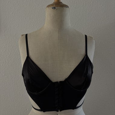 Black Corset Top with Fine Straps