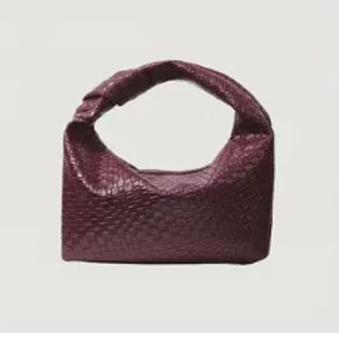 Burgundy Kunstleder Handtasche