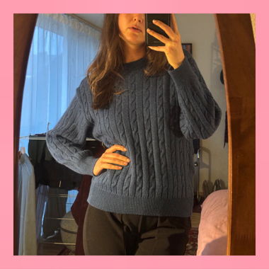 Vintage blauer Pullover, Made in Italy, Wolle