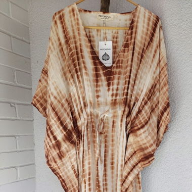 Boho-Chic Tie-Dye Kaftan – Free Size 