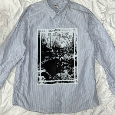 Camicia a righe con stampa