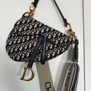 Christian Dior saddle bag navy monogram